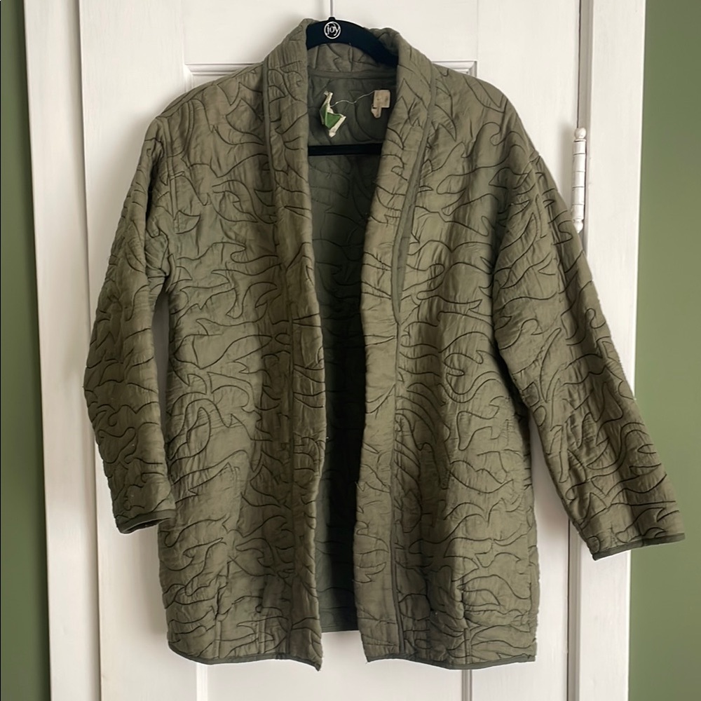 Anthropologie Dark Green Quilted Jacket